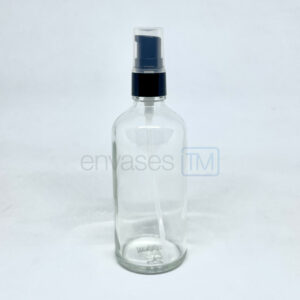 Botella 100 ml. vidrio transparente con bomba disp.