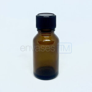 Botella 15ml. vidrio ámbar con tapa
