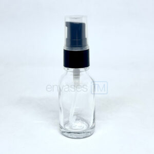 Botella 15ml. vidrio transparente con bomba disp.