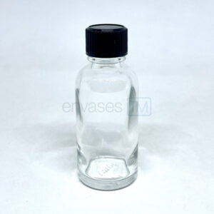 Botella de 30ml vidrio transparente con tapa